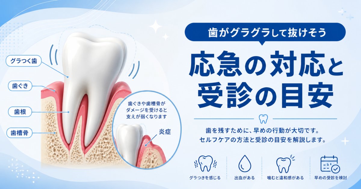 歯がグラグラで抜けそう！抜歯を避ける応急処置と受診目安を解説