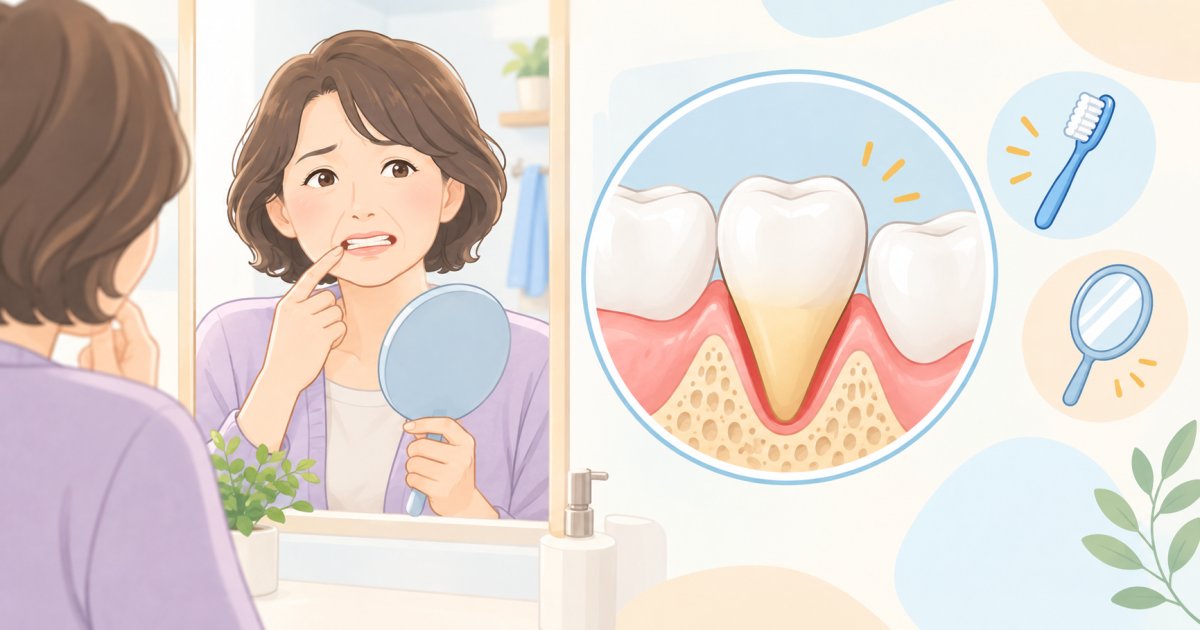 歯茎が下がる原因は磨きすぎ？歯周病や加齢との違いと戻るかを解説