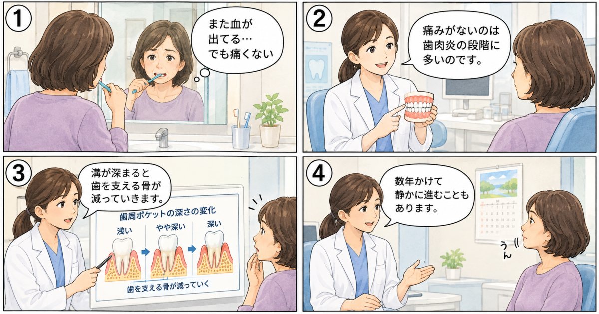 歯周病を放置すると歯を失うまでにたどる進行段階